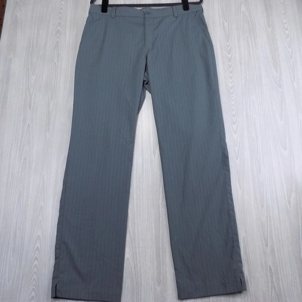 Nike Pants Mens 34x32 (fits 36x32) Tour Performance Dri-FIT Gray Pinstripe EUC